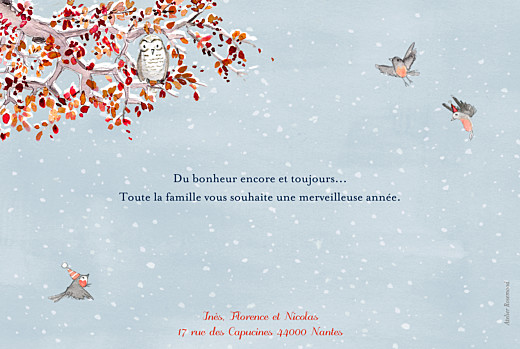 Carte de voeux Conte d'hiver bleu - Verso Carte de voeux Conte d'hiver bleu - Verso