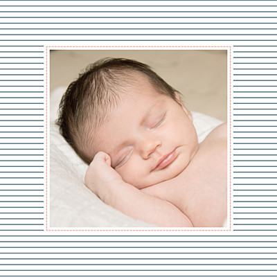 Carte de remerciement Petit fjord photo bleu & rose finition Carte de remerciement Petit fjord photo bleu & rose finition
