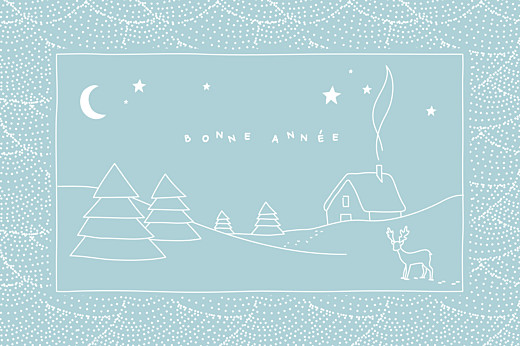 Carte de voeux Douce nuit bleu glacier - Recto Carte de voeux Douce nuit bleu glacier - Recto