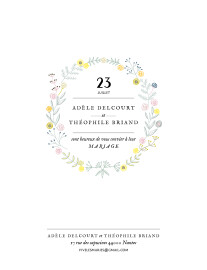 Faire-part de mariage Grand Instant fleuri blanc