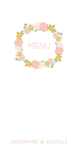 Menu de mariage Les mariés (4 pages) rose - Page 1 Menu de mariage Les mariés (4 pages) rose - Page 1