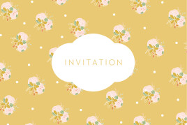 Carton d'invitation mariage Les mariés jaune
