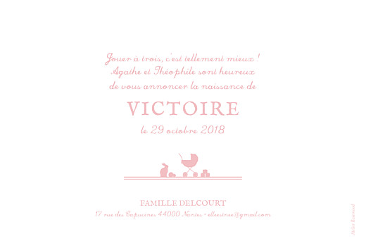 Faire-part de naissance Jeux enfants à 3 (paysage) rose garçon filles - Page 2 Faire-part de naissance Jeux enfants à 3 (paysage) rose garçon filles - Page 2