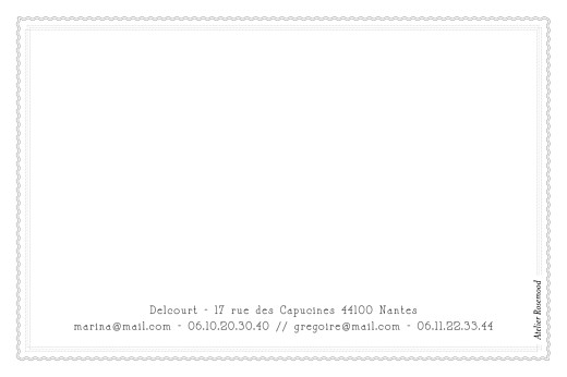 Carte de correspondance Design blanc - Verso Carte de correspondance Design blanc - Verso