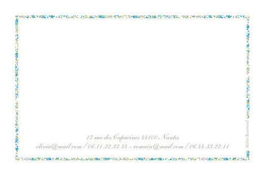Carte de correspondance Liberty liseré bleu - Verso Carte de correspondance Liberty liseré bleu - Verso