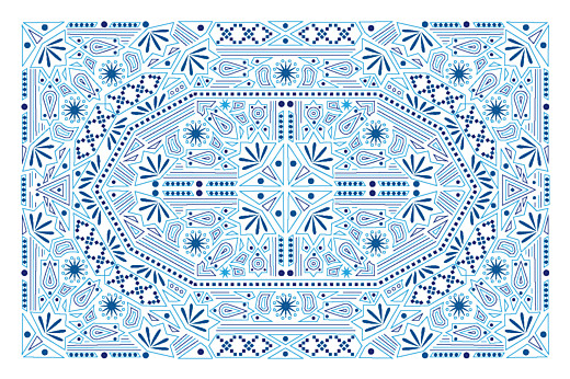 Carte de correspondance Nomade bleu & blanc - Recto