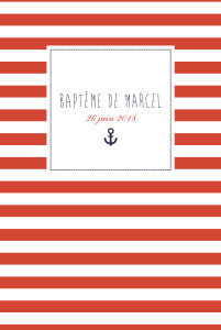 Menu de baptême Matelot rouge Menu de baptême Matelot rouge