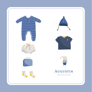 Faire-part de naissance Ma première valise garçon Faire-part de naissance Ma première valise garçon