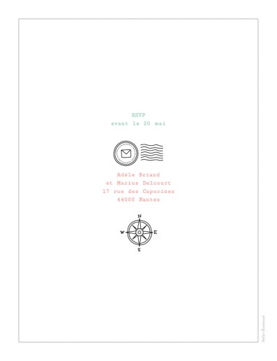 Faire-part de mariage Pictos portrait bague - Verso Faire-part de mariage Pictos portrait bague - Verso