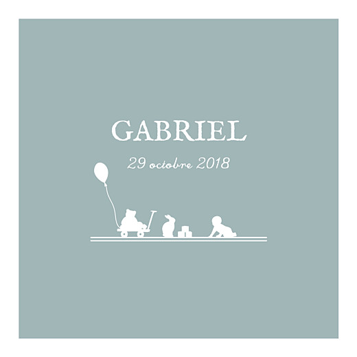 Faire-part de naissance Jeux d\'enfant (triptyque) gris Faire-part de naissance Jeux d\'enfant (triptyque) gris