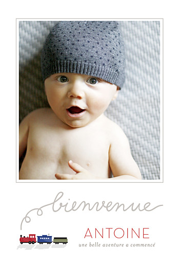 Faire-part de naissance Jouets d'antan portrait garçon - Recto Faire-part de naissance Jouets d'antan portrait garçon - Recto