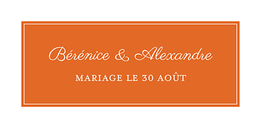 Marque-place mariage Carré chic orange - Page 4