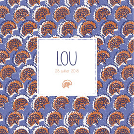 Faire-part de naissance Wax flower photo 4p indigo