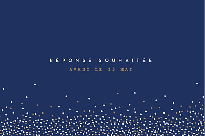 Carton réponse mariage Confetti bleu finition Carton réponse mariage Confetti bleu finition