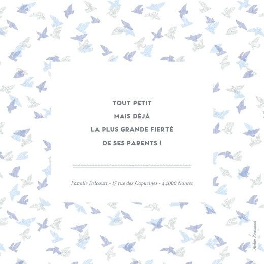 Faire-part de naissance Envolée d'oiseaux photos 4p bleu - Page 4 Faire-part de naissance Envolée d'oiseaux photos 4p bleu - Page 4
