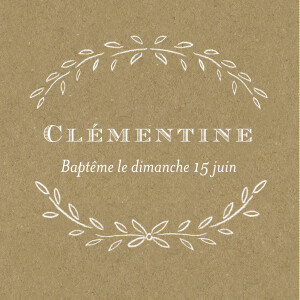 Etiquette perforée baptême Poème kraft Etiquette perforée baptême Poème kraft