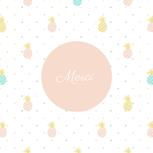 Carte de remerciement Petit ananas rose - Recto Carte de remerciement Petit ananas rose - Recto
