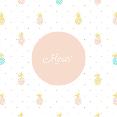 Carte de remerciement Petit ananas rose finition Carte de remerciement Petit ananas rose finition