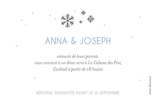 Carton d'invitation mariage Promesse d'hiver blanc - Page 2
