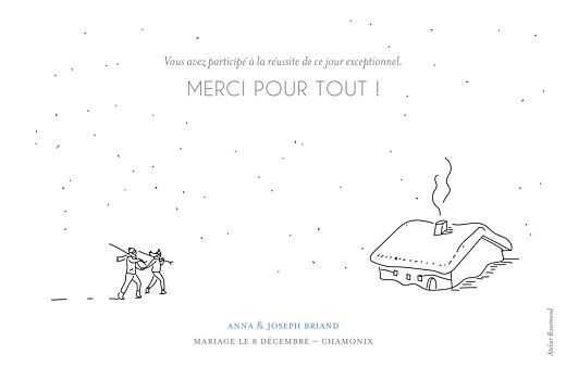 Carte de remerciement mariage Promesse d'hiver blanc - Verso Carte de remerciement mariage Promesse d'hiver blanc - Verso