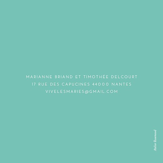 Carton d'invitation mariage Journée de printemps blanc - Verso Carton d'invitation mariage Journée de printemps blanc - Verso