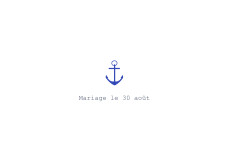 Carton d'invitation mariage Marin blanc