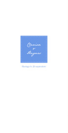 Menu de mariage Carré contemporain (4 pages) bleu