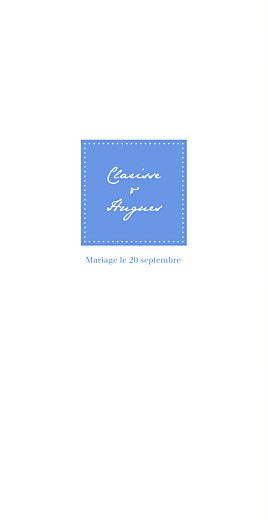 Menu de mariage Carré contemporain (4 pages) bleu - Page 1