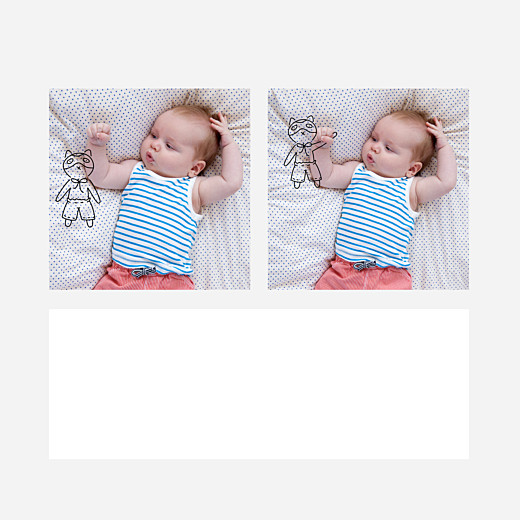 Faire-part de naissance Mon petit doudou noir - Vue 2 Faire-part de naissance Mon petit doudou noir - Vue 2