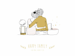 Affiche Lovely family 2 enfants (baby) fille