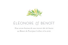 Carton d'invitation mariage Murmure de forêt vert Carton d'invitation mariage Murmure de forêt vert