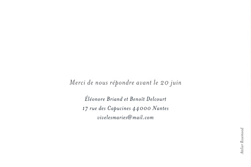 Carton d'invitation mariage Murmure de forêt vert - Verso Carton d'invitation mariage Murmure de forêt vert - Verso