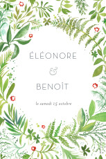 Marque-table mariage Murmure de forêt vert Marque-table mariage Murmure de forêt vert