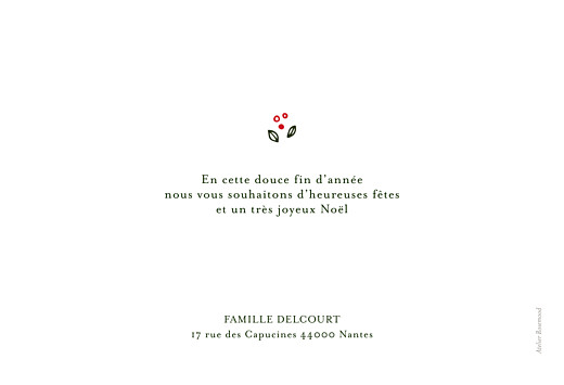 Carte de voeux Couronne de décembre (3 photos) rouge - Verso Carte de voeux Couronne de décembre (3 photos) rouge - Verso