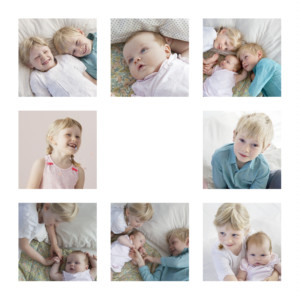 Carte de voeux Simple 8 photos (dorure) blanc Carte de voeux Simple 8 photos (dorure) blanc