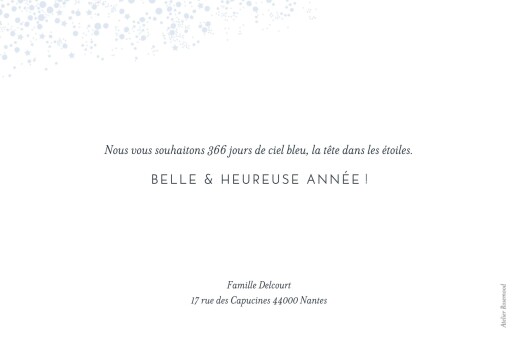 Carte de voeux Mille étoiles photo bleu - Verso Carte de voeux Mille étoiles photo bleu - Verso