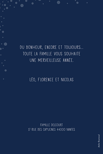 Carte de voeux Mille flocons photo (dorure) bleu - Verso Carte de voeux Mille flocons photo (dorure) bleu - Verso
