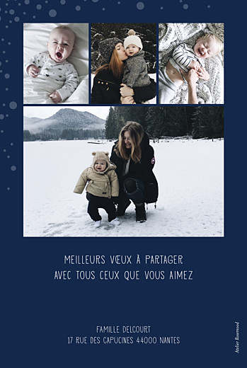 Carte de voeux Mille flocons 5 photos (dorure) bleu - Page 2 Carte de voeux Mille flocons 5 photos (dorure) bleu - Page 2