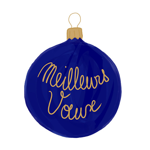 Carte de voeux Boule de noël 4 photos bleu Carte de voeux Boule de noël 4 photos bleu