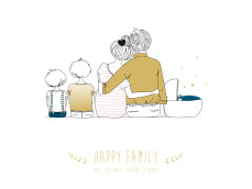 Affiche Lovely family 3 enfants (baby) garçons
