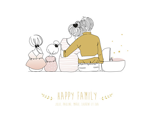 Affichette Lovely family 3 enfants (baby) filles - Recto Affichette Lovely family 3 enfants (baby) filles - Recto