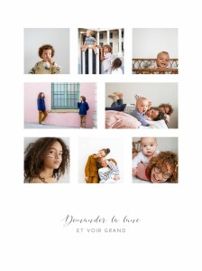 Affichette Souvenir 8 photos portrait blanc Affichette Souvenir 8 photos portrait blanc