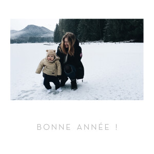 Carte de voeux Simple 1 photo blanc