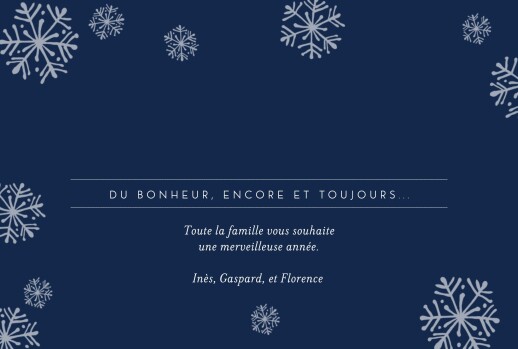 Carte de voeux Flocons de neige (dorure) bleu Carte de voeux Flocons de neige (dorure) bleu