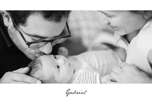 Faire-part de naissance Bandeau 1 photo paysage blanc Faire-part de naissance Bandeau 1 photo paysage blanc