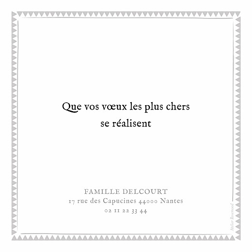 Carte de voeux Chéri blanc - Verso Carte de voeux Chéri blanc - Verso