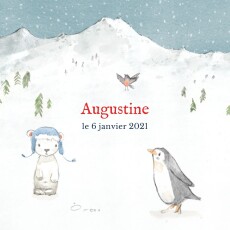 Faire-part de naissance Conte polaire (triptyque) bleu
