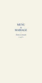 Menu de mariage Nature chic (4 pages) dorure bleu