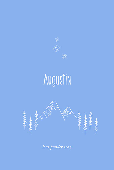 Faire-part de naissance Petites montagnes photo rv bleu finition Faire-part de naissance Petites montagnes photo rv bleu finition