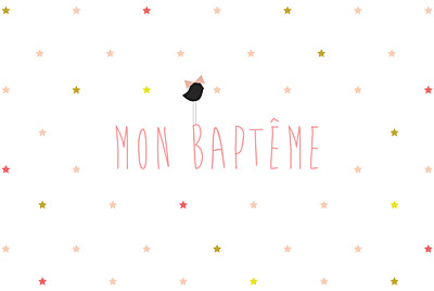 Faire-part de baptême Lovely kid rose finition Faire-part de baptême Lovely kid rose finition